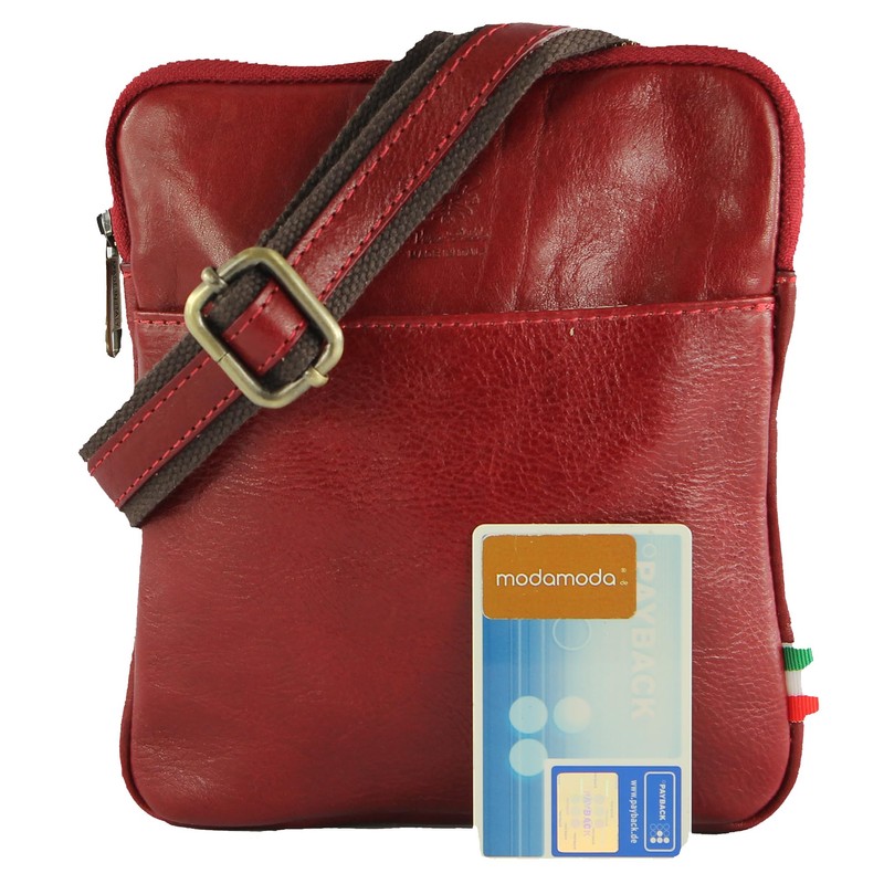modamoda de - T256 Italian Leather Shoulder Bag Messenger Bag