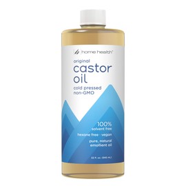 American Health Home Health Original Castor Oil, Promotes Healthy Hair And Skin, Natural Skin Moisturizer - Pure, Cold Pressed, Non-GMO, Hexane-Free, Solvent-Free, Paraben-Free, Vegan - 32 fl oz