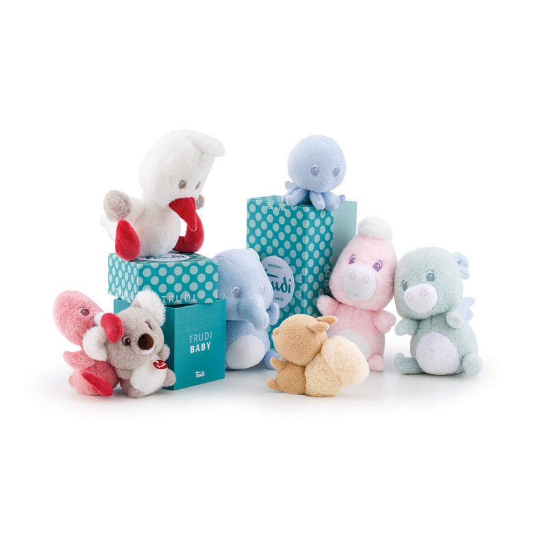 Trudi 18278 Elephant Plush for Baby, Light Blue, S