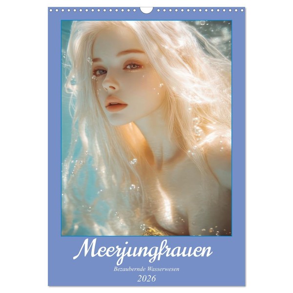 Meerjungfrauen - Bezaubernde Wasserwesen (Wandkalender 2026 DIN A3 hoch), CALVENDO