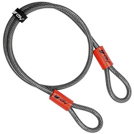 BV 4FT Security Steel Cable, Double Looped Flex Lock Cable 3/8 Inch, for U-Lock, Padlock, and Disc Lock (Set of 2)