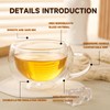 GURUDAR Double Wall Insulated Glass Tea Cups Set of 4,
