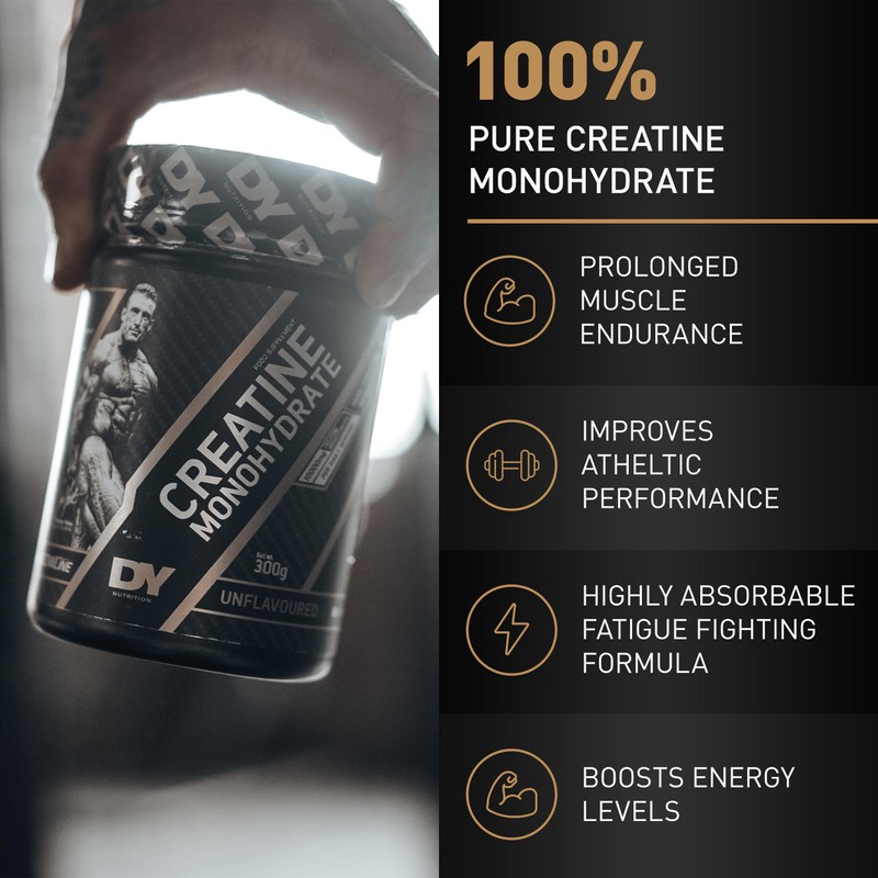 DY Nutrition Pure Creatine Monohydrate Powder 300 g, Unflavoured x60