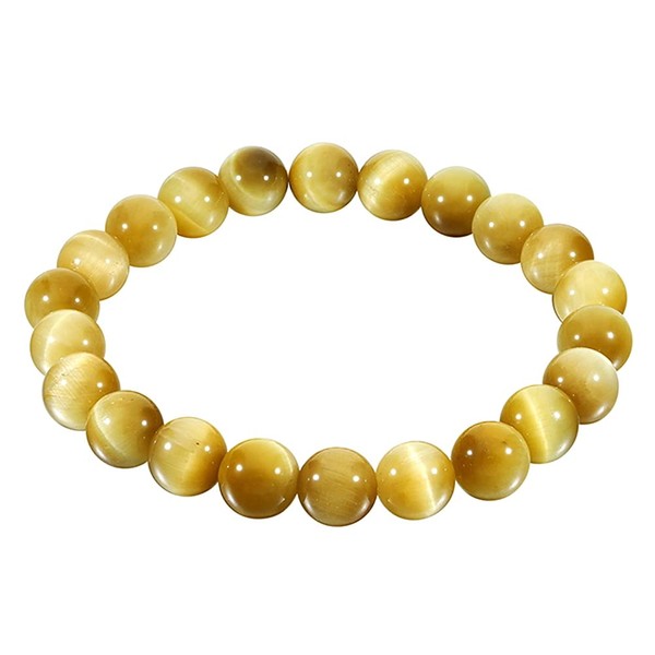 Shinjuku Gin no Kura Golden Tiger Eye Bracelet, 0.3 inches (8 mm), 6.7 - 7.3 inches (17 - 18.5 cm), Size M - L, Natural Stone, Power Stone, Prayer Beads, Bracelet, Yellow, Work Luck, Amulet, Stone,