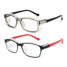 ALWAYSUV 2er Pack Schutzbrillen Anti Fog Goggles Stylish Cute Clear Lens Blue Light Blocking Glasses Protective Eyewear for Kids 5-12 Ages