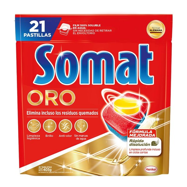 Somat Oro Pastillas Para Máquinas Lavavajillas (403g)