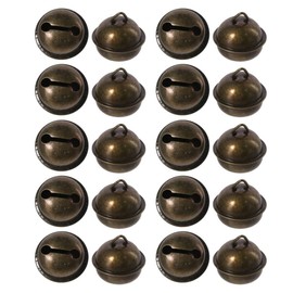 YYlingx 20 Pcs Vintage Jingle Bells - 22mm Antique Copper-Toned Bells for Pet Collars, Christmas Tree Ornaments, Party, School Theme activity, and Crafts