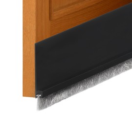 uxcell 3 Pcs Door Sweep for Bottom of Door, 2" x 40" Door Draft Stopper with Brush Weather Stripping with Self Adhesive for Exterior & Interior Doors Blocker Dust Cold Heat Noise, Black