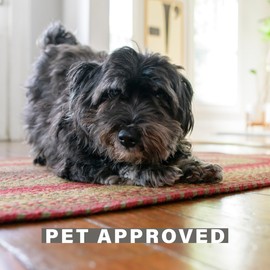 Homespice Cider Barn Red Braided Rug, Enhance Your Home with Our 16x24 Oval Small Accent Rug Kitchen Mat, Bath Mat, Door Mat