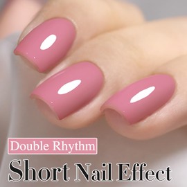 Double Rhythm 15ML Gel Polish Jelly Sheer Pastel Light Milky Color 1 PC 0.53 OZ Bottle UV Nail Polish Art Salon at Home for Women (Pale Pink-B-A1470)
