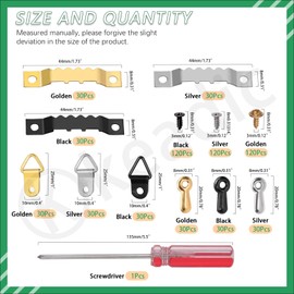 Keadic Picture Hanging Assortment Kits Frame Hanging Screws for Hanging Pictures Photos Drawing (set)