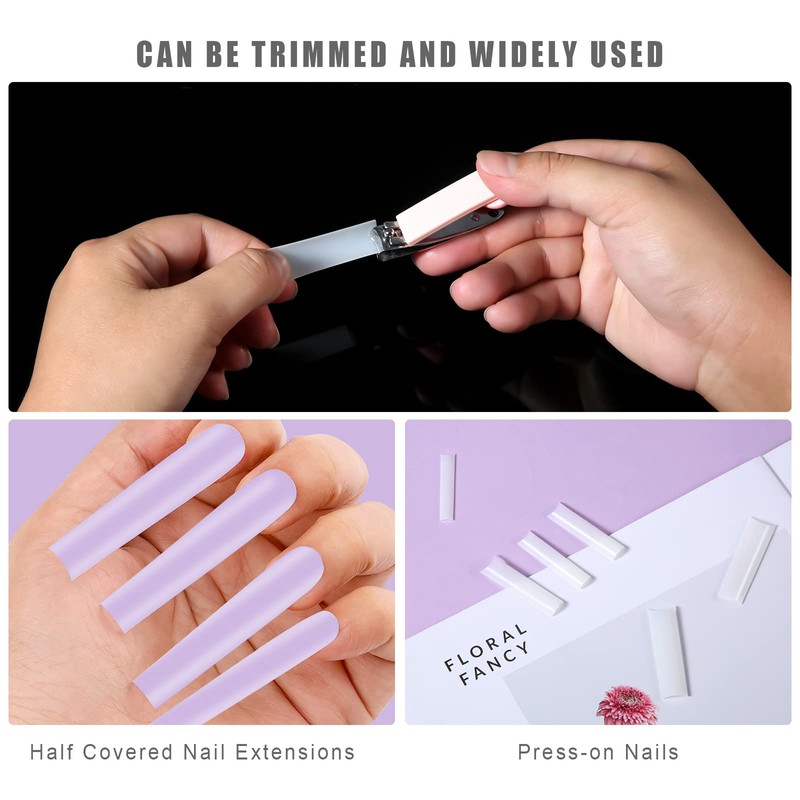 Pack of 500 C-Curve Nail Tips, Extra Long Artificial Nails,
