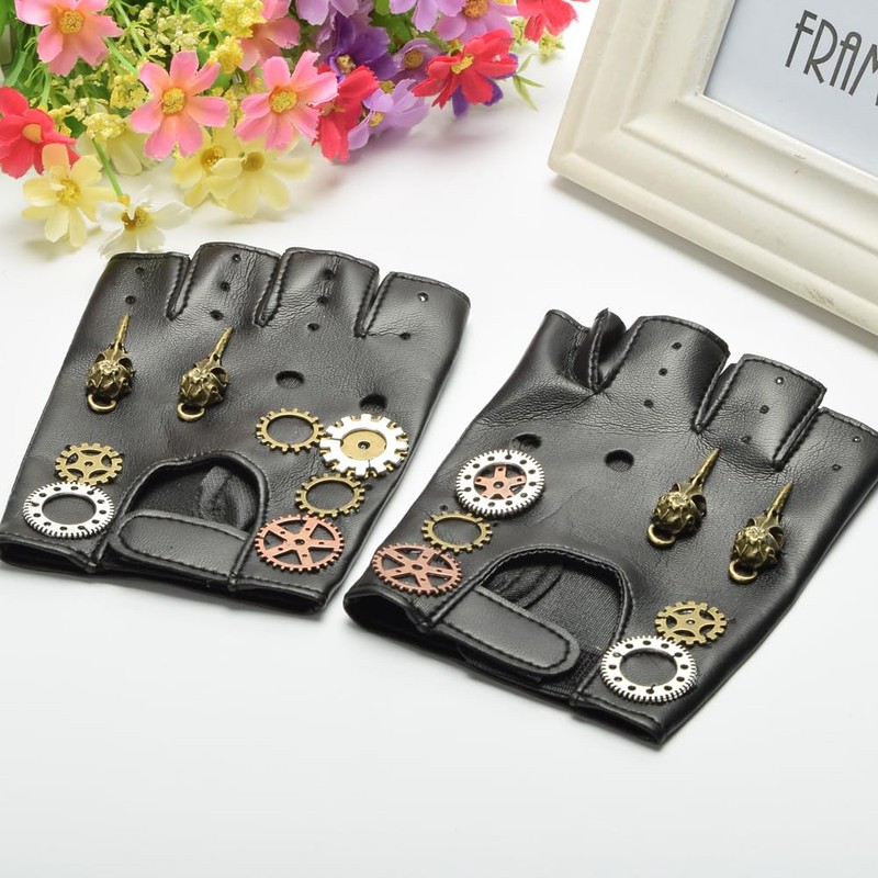 BLESSUME BLESSUME Steampunk Handschuhe Fingerlose Unisex Schwarz