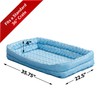 Double Bolster Pet Bed | Blue 36-Inch Dog Bed ideal
