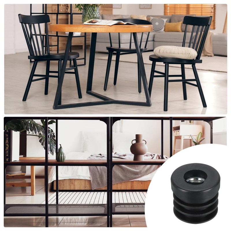 Sourcing Map 6Pcs Inserts for Round Tubes With M8 Thread,