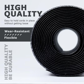 6” W X 10’L Black Floor Cord Cover for Office Carpet Wire Cover Under Desk Cable Grip Strip Management Hold Cords in Place for Power Cords Audio Cables Coaxial Cable Telephone Line