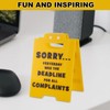 Office Desk Warning Sign, Yellow Funny Team Office Gifts Desk