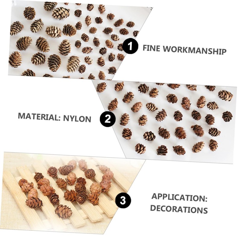CAXUSD 100pcs Mini Pine Cone Decor Artificial Pine Cones for