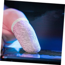 FOMIYES 13 Pairs Game Finger Cot Thumb Sleeve Gaming Finger Touchscreen Finger Sleeve Finger Guards Phone Thumb Protector Finger Tips Gloves Game Accessories Pink Carbon Fiber