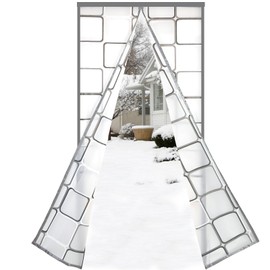 Risareyi Magnetic Heat Protection Curtain for Doors, Grey Door Curtain, Thermal Cold Protection Panel Insulation, Winter Air Conditioning, Fly Curtain, Windproof for Balcony Door, Automatic Closing,