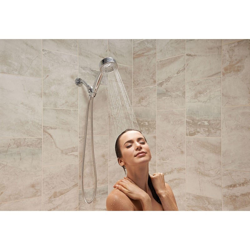 Moen 26015 Caldwell 4.25-Inch 5-Function Handheld Shower with Bracket and
