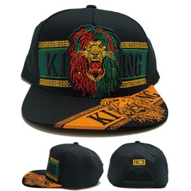 Leader of Generation Apparel Top Level New King Leader The Lion Black Green Red Gold Era Snapback Hat Cap