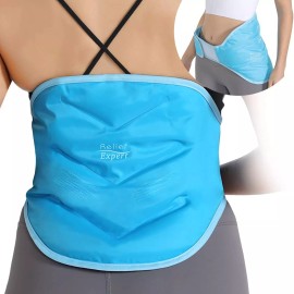 Relief Expert Double Sided Gel Cold Pack Reusable Ice Pack for Waist, Back,  Adjustable Strap