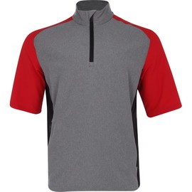 Callaway Golf Heather Blocked 1/2 Zip Short Sleeve Pullover Tango Red XXL