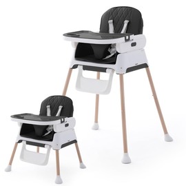 3 in 1 Baby High Chair,Adjustable Convertible Baby High Chairs for Babies and Toddlers,Black