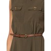 Halston Women's Sleeveless V-Neck Belted Commuter Dress, Sage