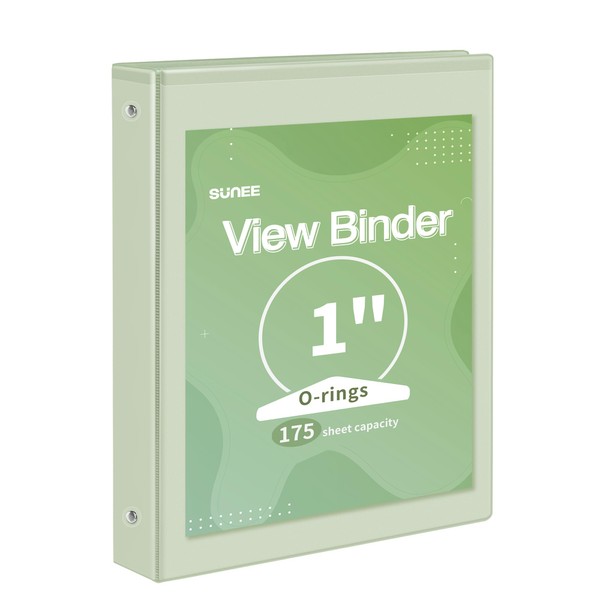 SUNEE 3 Ring Binder - 1 Inch, Clear View PVC-Free