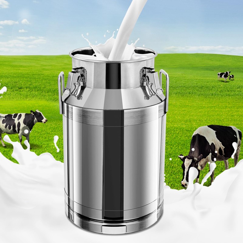 40L Stainless Steel Bucket Wine Milk Can Metal Pail with