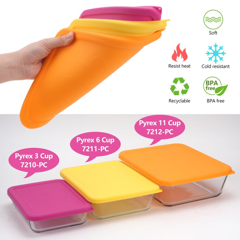 LUVCOSY 3 Cup 6 Cup 11 Cup Rectangle Silicone Storage