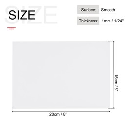 MECCANIXITY ABS Plastic Sheet 8 Inch x 6 Inch x 0.04 Inch ABS Styrene Sheets for Building Model DIY Crafts Panel White