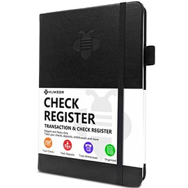 Registro de cheques – Elegantes registros de cheques personales con registros de cheques y transacciones, registro de cheques de tapa dura de 5.2 x 7.