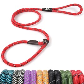 TwoEar Dog Leash Dog Slip Rope Leash 1/2" x 6FT Dog Training Leash Heavy Duty Strong Slip Lead Highly Reflective Threads for Small Medium and Large Dogs