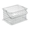 iDesign RPET Small Grid Tote w/Handle Clear Baskets