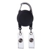Yo-yo ID Card Holder Black with Carabiner Hook [Pack of