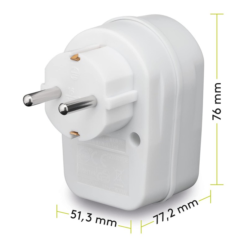 Goobay 51270 Netz-und Überspannungsschutz, Steckdosenadapter, Schutzkontaktsteckdose, weiß, 230 V, max.
