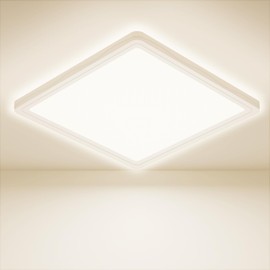 LED Ceiling Light Living Room 4000K-18W-1600LM, IP44 Waterproof Modern Simple Ultra Thin Lamp for Bedroom, Bathroom, Hallway, Balcony, Kitchen, Cellar - 22 cm, Square