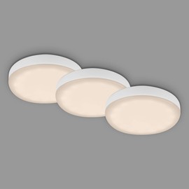 BRILONER Leuchten 7061-036 Set of 3 LED Recessed Bathroom Spotlights, Frameless, LED Recessed Spotlights, IP44, Warm White Colour Temperature, 3 W, 350 lm, 75 mm, White