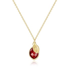 Me&Hz 14K Gold Filled January Birthstone Initial Necklace Garnet Red Crystal Pendant Necklace Tiny Letter A Necklace for Women Mom Grandma Birthday Mother’s Day Christmas Gift for Her