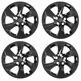 WEISIGAO Wheel Hubcaps Compatible with Toyota RAV4 2019-2024; 17 inch Wheel Covers; Set of 4 Pcs (Glossy Black)