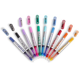 EYEYE Needle Rollerball Pens 0.5mm, 10 Assorted Colors Extra Fine Point Pen Quick Dry, Liquid Ink Pens Fine Point Smooth Writing Pen for Journaling, Note Taking, Office, Doodling & Gifts
