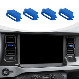 RAZPOY for Bronco Air Conditioning Outlet Adjustment Trim, 4PCS Central Control Air Outlet Vent Cover Compatible with 2021-2023 Ford Bronco Interior Accessories, Blue