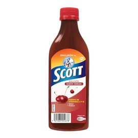 Scott Suplemento Alimenticio Multivitamínico, Vitaminas A y D, Sabor Fresa, 400ml
