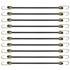 Short Bungee Cords with Hooks 10Pcs: Miunpri Bungee Cord Heavy Duty 24cm - Bungee Straps Elastic - Weatherproof Rubber Bungee Cords - Black Elastic Straps for Bundling and Securing Small items