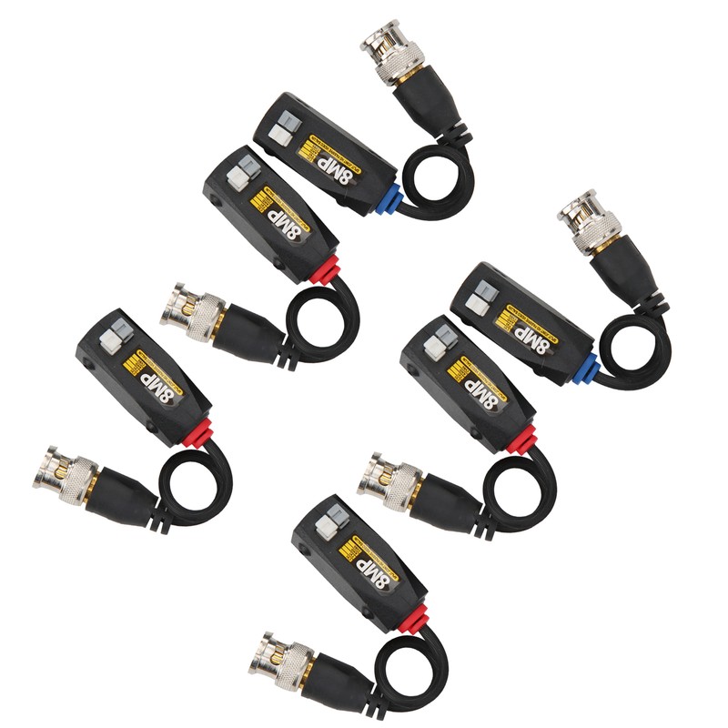6Pcs Video Power Balun 8MP Anti Thunder Transmitter for CVI/TVI/AHD/CVBS