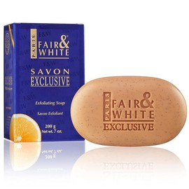 FAIR & WHITE Exclusive Exfoliating Soap - 7 oz / 200 g - Skin Brightening Bar, Moisturizing Soap for Uneven Skin Tone, with Vitamin C and Shea Butter