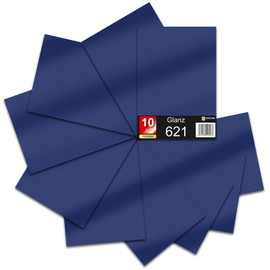 DIN A4 Sheet 30 x 21 cm 621/631 Plotter Film Vinyl Car Film (050 Dark Blue, Set of 10 621 Glossy)